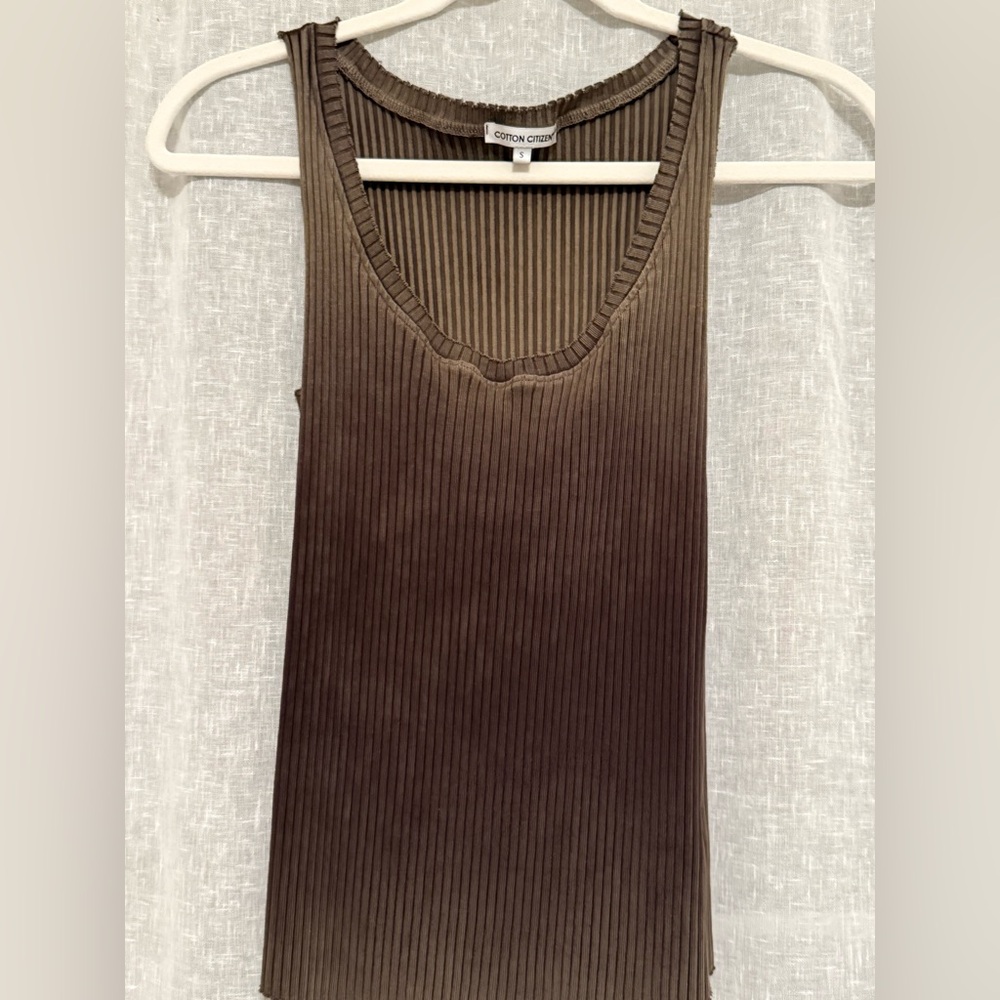 Cotton Citizen Chocolate Ribbed Tank Top - Picture 2 of 5